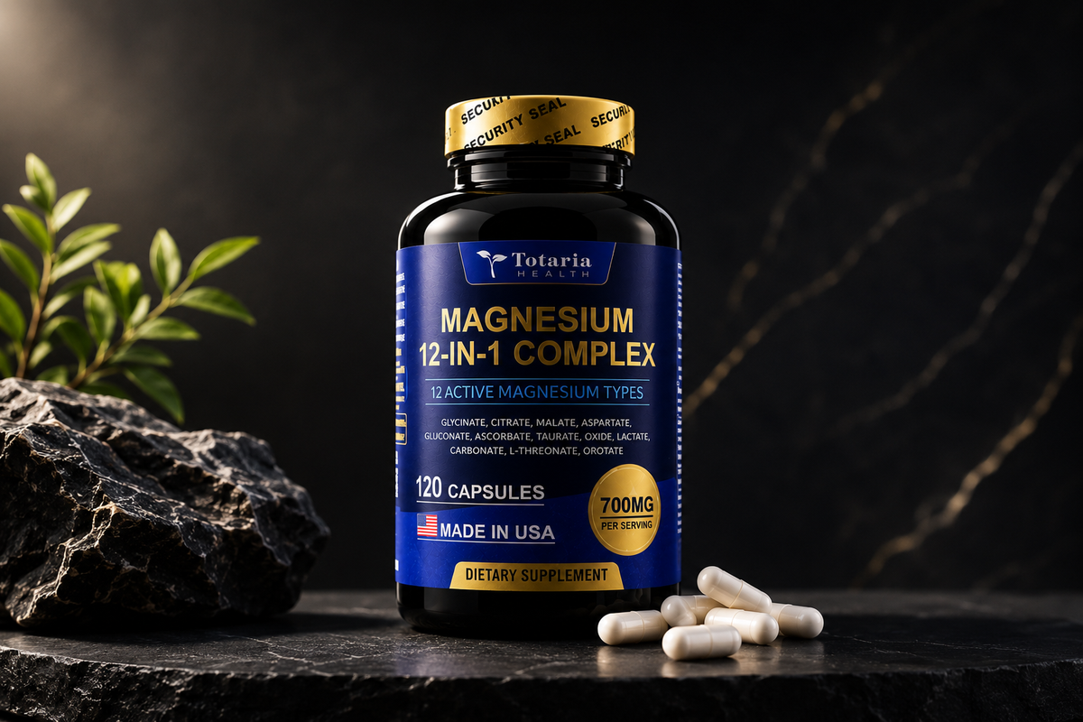 Totaria Magnesium 12-in-1 Complex | 12 Formas de Magnesio | 120 Cápsulas