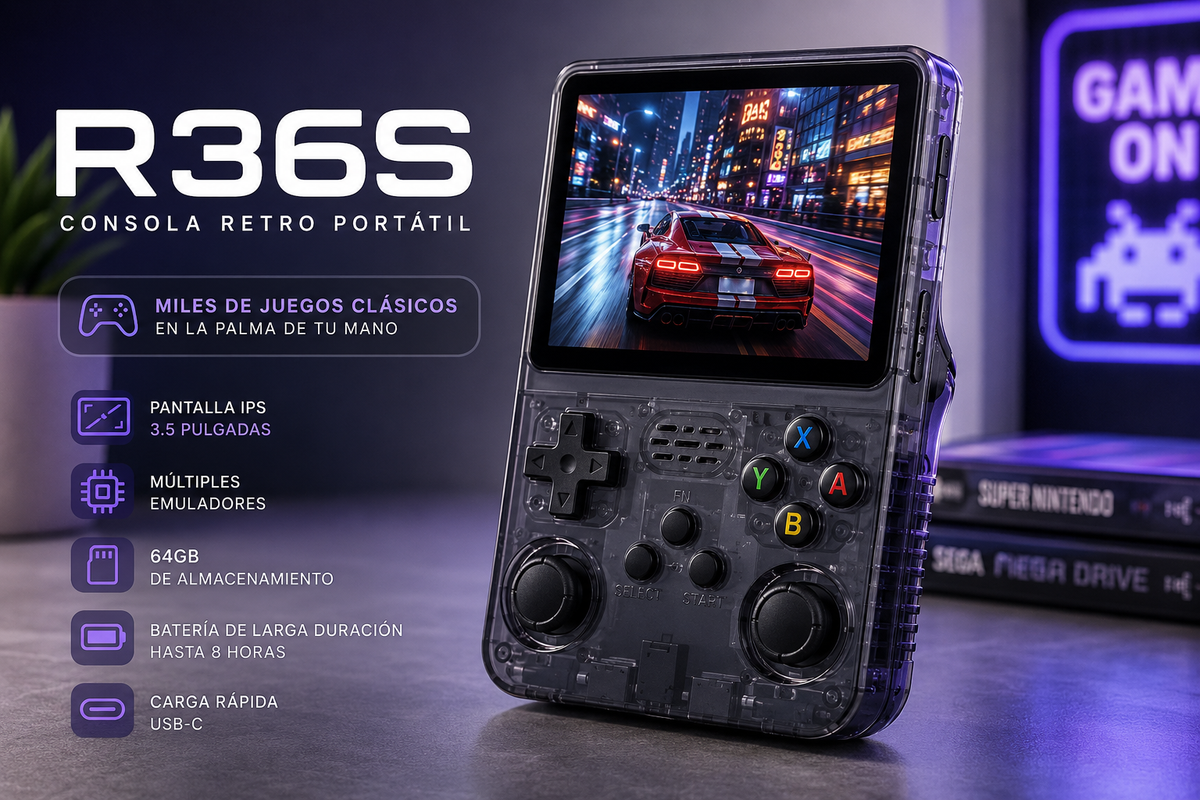 🎮 Consola Retro R36S™ | Más de 10,000 Juegos Clásicos en la Palma de tu Mano