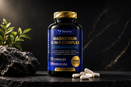 Totaria Magnesium 12-in-1 Complex | 12 Formas de Magnesio | 120 Cápsulas